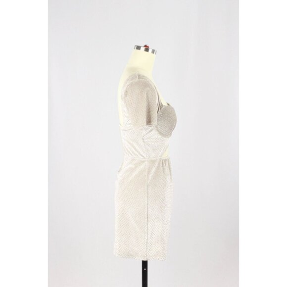 LA SENZA Grey Velvet Glitter Padded Sweetheart Corset Mini Dress, Size S - Picture 2 of 14